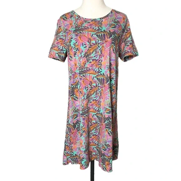 Peruvian Connection Paradiso Short Sleeve T-Shirt Mini Dress Jamaica Size Small